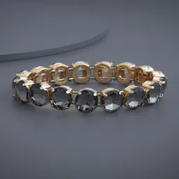 Kushal's Fashion Jewellery Women Grey Gold-Plated Party Zircon Trendy Bracelet image 1