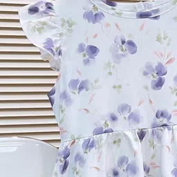 StyleCast x Revolte Girls Floral Printed Flutter Sleeves Fit and Flare Dress image 5