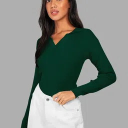 Maheshvi Women Ribbed Shirt Collar Top-picture-18