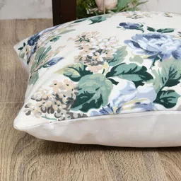 Clasiko Beige & Green Set of 5 Floral Square Cushion Covers image 2