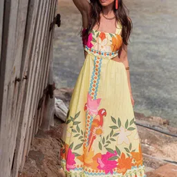 Outzidr Women Printed Cut-Outs Shoulder Straps Maxi Dress-picture-10