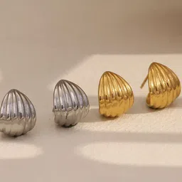 V FASHION JEWELLERY Set Of 2 Stainless Steel Vertical Line Teardrop Shaped Studs-image-79