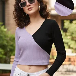 CORSICA Women Wrap Colorblocked Crop Top-image-36