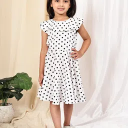 thkgrlz Polka Dot Print Layered Crepe A-Line Midi Dress-picture-24