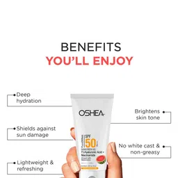 Oshea Herbals PhytoDERMA Sunscreen Gel SPF50 PA++++ With 1% Hyaluronic Acid - 50 ml image 4