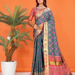 jayant creation Woven Design Zari Pure Silk Patola Saree-picture-34