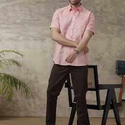 Ramraj Men Textured Spread Collar Casual Casual Shirt-picture-9