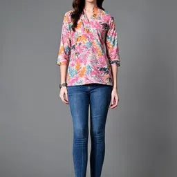 SANGAKURTI Tropical Print Tropical Cotton Top-picture-20