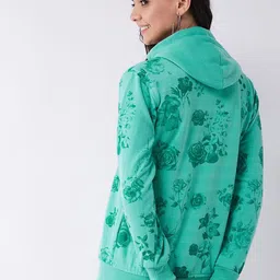 PIVL Women Floral Printed Hooded Windcheater  Jacket image 5