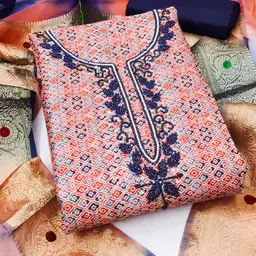 HERE&NOW Embellished Unstitched Dress Material-picture-40