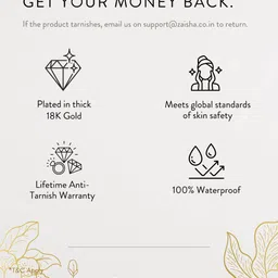 ZAISHA 18K Gold Plated Square Charm Pendant With Chain image 3