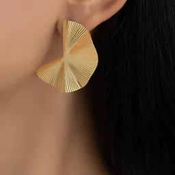Designs & You Stainless Steel Gold-Plated Contemporary Studs-picture-39
