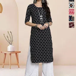 7Threads Women Pack of 5 Ethnic Motifs Printed Thread Work Regular Kurta-picture-30