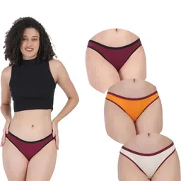 ORLIZEA Pack of 3 Women Low-Rise Cotton Blend Thongs-picture-25