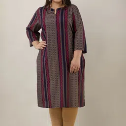 Fashion Zest Women Plus Size Striped Kurti-picture-36