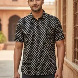 MANRANGI Men Slim Fit Printed Casual Shirt image 2