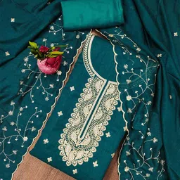 MANVAA Embellished Unstitched Dress Material image 1