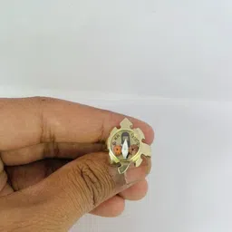 R G MART Unisex Asthadhatu Kachua Shivling 2 Rudraksha Shank Para Gold Plated Ring image 5