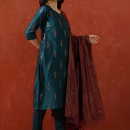 Siya Fashion Women Ethnic Motifs Regular Kurta with Trousers & With Dupatta image 2
