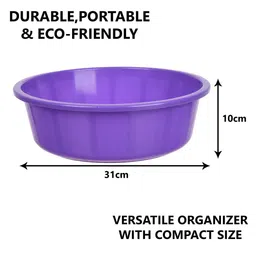 Kuber Industries Yellow & Purple 3 Pieces Multipurpose Storage Tub Organizer 6L image 3
