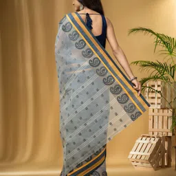 DESH BIDESH Woven Design Zari Pure Cotton Taant Saree image 2