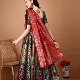SWAMI STUDIO Ready to Wear Lehenga & Unstitched Blouse With Dupatta image 4