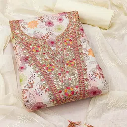 HERE&NOW Embellished Unstitched Dress Material-picture-27