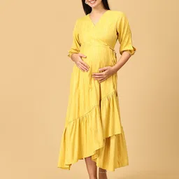 The Mom Store Puff Sleeve Maternity Maxi Dress-picture-29
