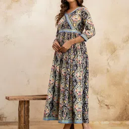Anouk Ethnic Motifs Print Fit & Flare Midi Dress image 4