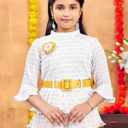 Sangria Girls White Net Lehenga Choli image 5