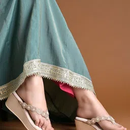 Shoetopia Embellished Party Wedge Sandals image 3