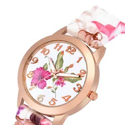 Blutech Women Printed Dial & Bracelet Style Straps Analogue Watch Pink-Bloom Belt89 image 4