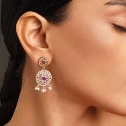 JAYPORE Circular Drop Earrings image 2