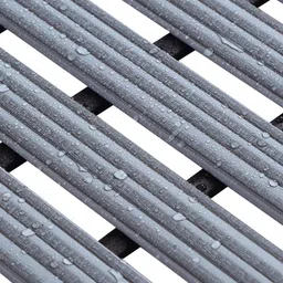 OBSESSIONS Charcoal Striped 110 GSM Anti-Skid Bath Rugs image 2