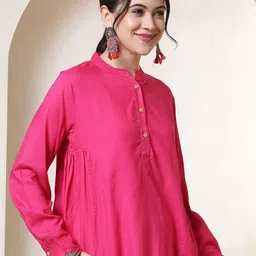 all about you Mandarin Collar Shirt Style Top image 5