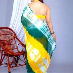 VL SAREES Tie and Dye Pure Chiffon Leheriya Saree image 3