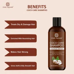 Pink Square Set Of 3 Coco Care Shampoo With Coconut Extract - 100 ml Each image 3