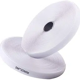 Hook & Loop Tape | (5M*25mm Hook & Loop Tape, white Color)| No Glue in Back side, Non-Adhesive Sticky Back ,Fabric Fastener Interlocking Tape for Sewing Crafts, DIY, Clothes, Shoes etc. Sew-on Velcro Sew-on Velcro (white) Iron-on Velcro-image-33
