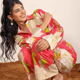 KAORI BY SHREYA AGARWAL Floral Printed Shirt & Trousers Co-Ords image 3