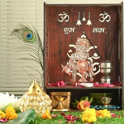 SOMIL Brown Free Standing Wooden Home Temple-picture-42