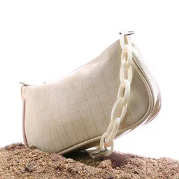 HAUTE SAUCE by Campus Sutra Leather Structured Shoulder Bag with Tasselled image 1