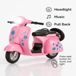 blimzo Classical Moto MY66 Metal Pull Back Scooter Toy with Light & Music-picture-16