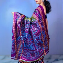 ARTFUL THREADS Ethnic Motifs Printed Pure Cotton Sambalpuri Saree image 2