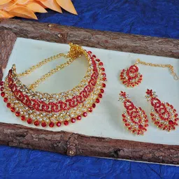 VATSALYA creation Women Red Jewellery Set image 1