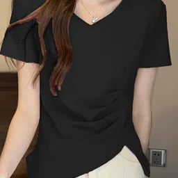 StyleCast x Revolte Women V-Neck Ruched Regular Top-picture-10