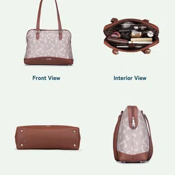 ZOUK Geometric Printed Structured Shoulder Bag image 5