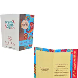 MEIRA JEWELLERY Set Of 2 Rakhi With Roli Chawal & Greeting Card image 2