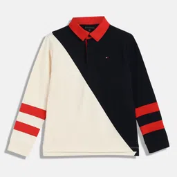 Tommy Hilfiger Boys Colourblocked Polo Collar Cotton T-shirt image 1