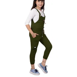 PERFECTPIVOT Girls Solid Dungarees With T-Shirt-picture-20