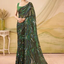 Garden Vareli Abstract Printed Pure Chiffon Saree-picture-21